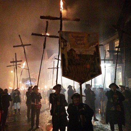 Lewes banners and crosses